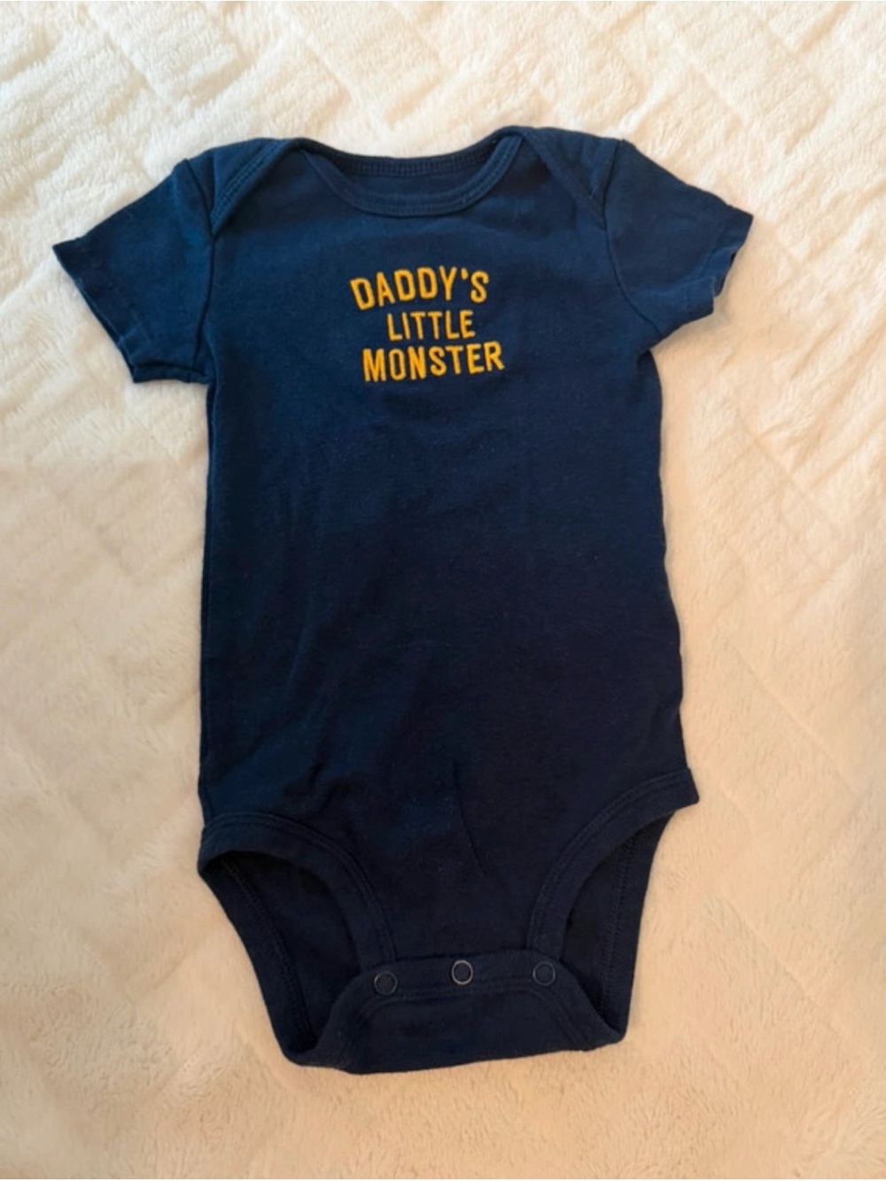 Carter's Navy One-Piece Bodysuit with Yellow Text